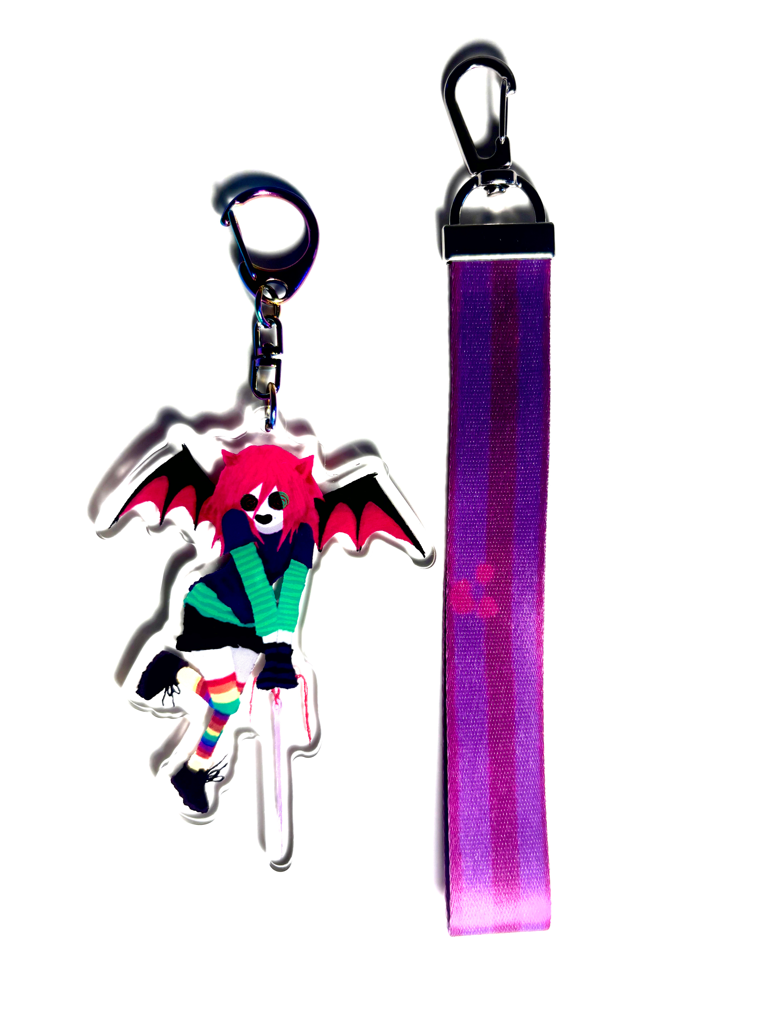 "FLYING FOREVER" keychain + lanyard